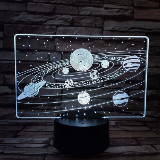 Naprendszer 7 színű 3D led lámpa