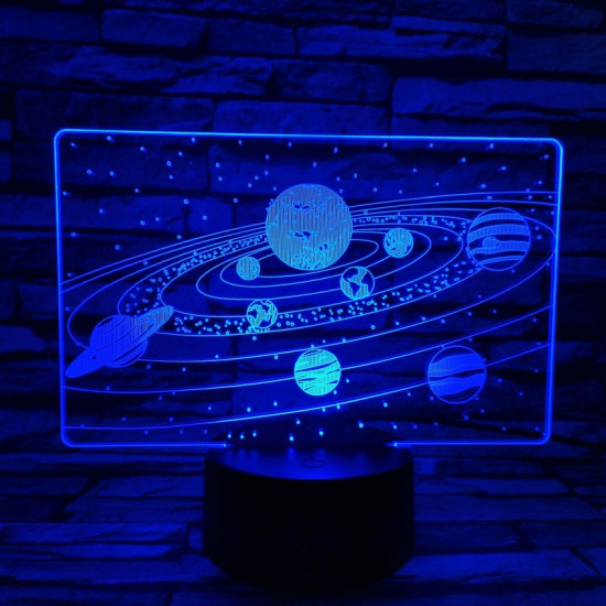 Naprendszer 7 színű 3D led lámpa