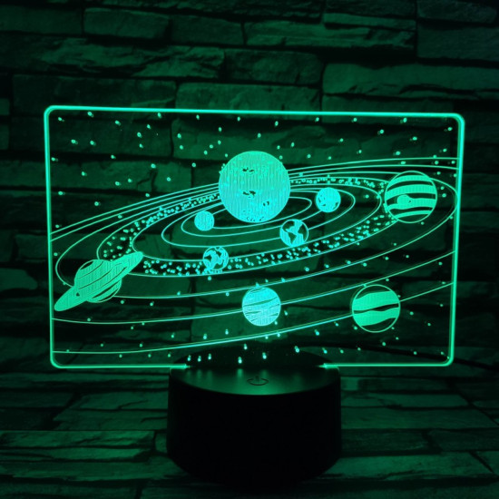 Naprendszer 7 színű 3D led lámpa