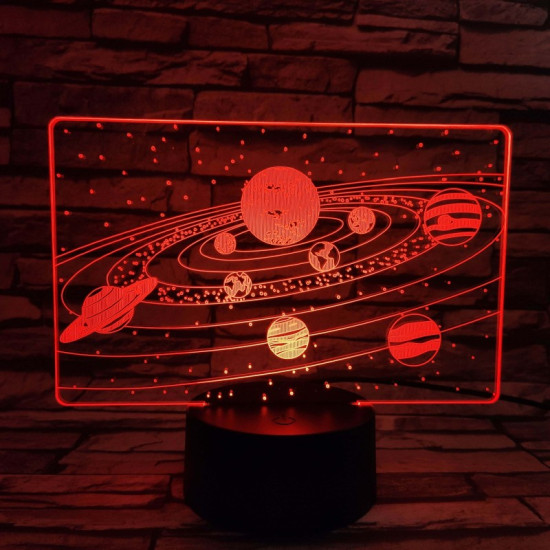 Naprendszer 7 színű 3D led lámpa