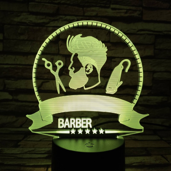 Barber Shop 7 színű 3D led lámpa