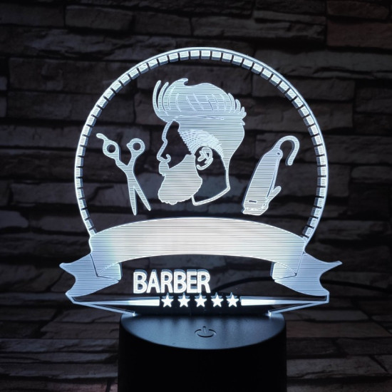 Barber Shop 7 színű 3D led lámpa