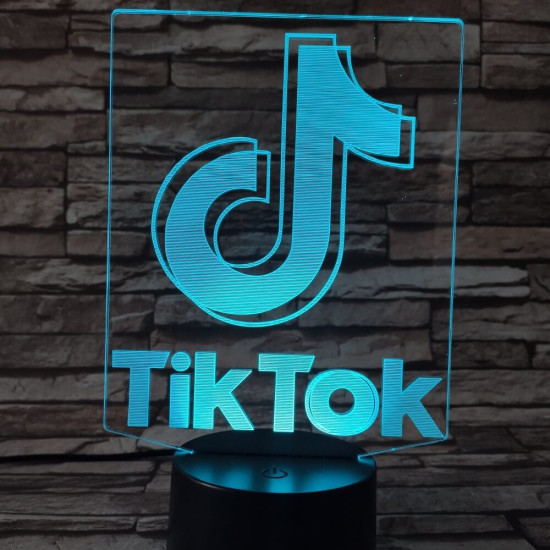 Tik Tok 7 színű 3D led lámpa