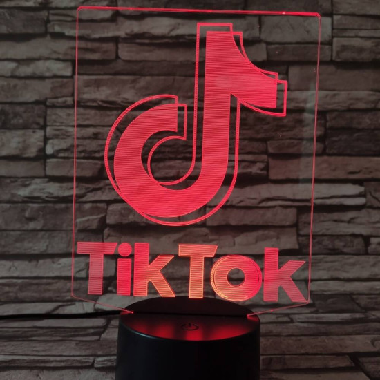 Tik Tok 7 színű 3D led lámpa