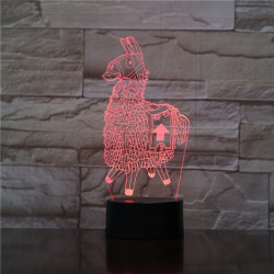 Láma 7 színű 3D led lámpa