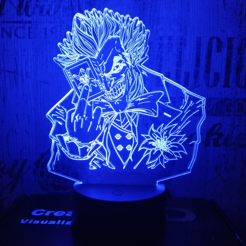 Joker 7 színű 3D led lámpa