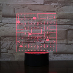 Packman  7 színű 3D led lámpa