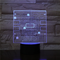 Packman  7 színű 3D led lámpa