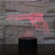 Pisztoly revolver  7 színű  3D led lámpa