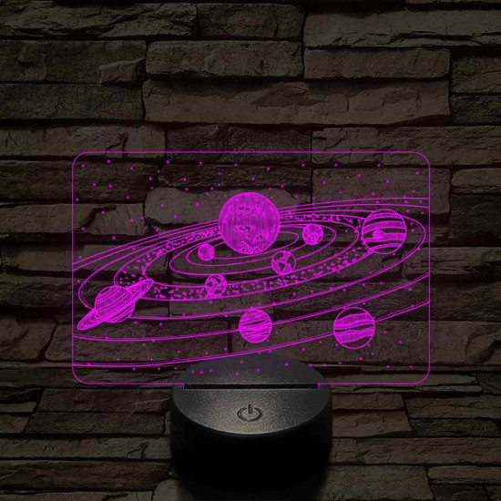 Naprendszer 7 színű 3D led lámpa