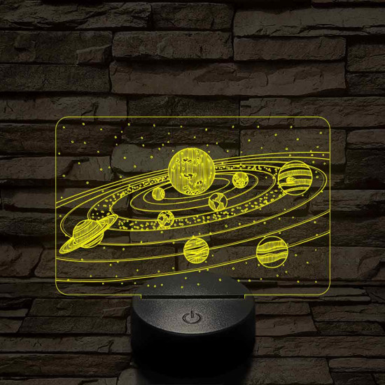 Naprendszer 7 színű 3D led lámpa