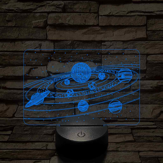 Naprendszer 7 színű 3D led lámpa