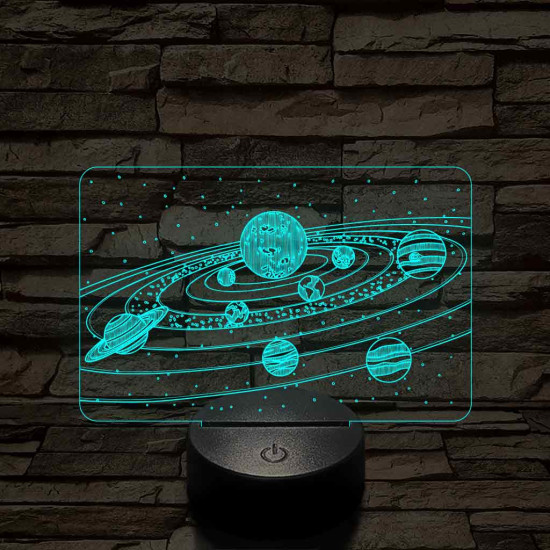 Naprendszer 7 színű 3D led lámpa