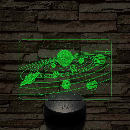 Naprendszer 7 színű 3D led lámpa