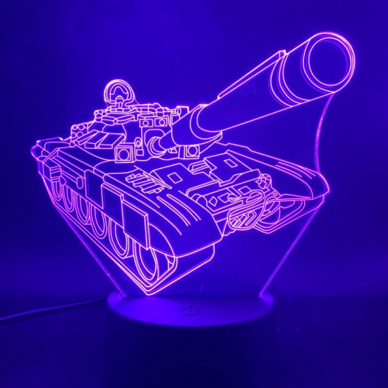 Tank 7 színű 3D led lámpa
