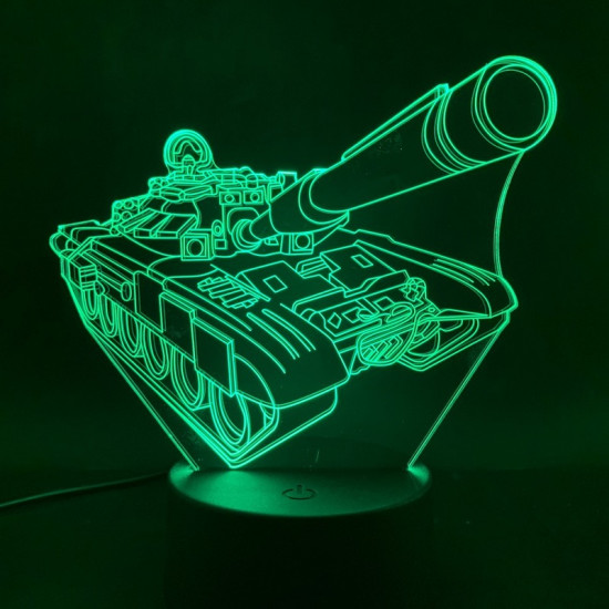 Tank 7 színű 3D led lámpa