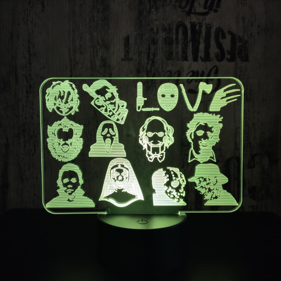 Horror Love 7 színű 3D led lámpa