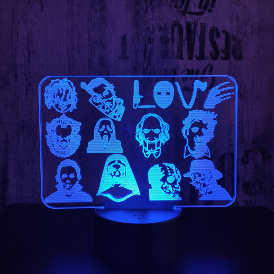 Horror Love 7 színű 3D led lámpa