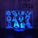 Horror Love 7 színű 3D led lámpa