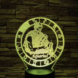 Vízöntő Horoszkóp 7 színű 3D led lámpa