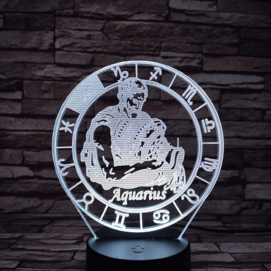 Vízöntő Horoszkóp 7 színű 3D led lámpa