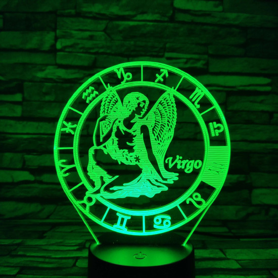 Szűz Horoszkóp 7 színű 3D led lámpa
