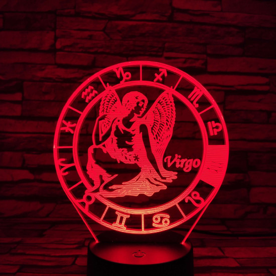 Szűz Horoszkóp 7 színű 3D led lámpa