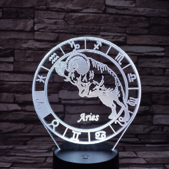Kos Horoszkóp 7 színű 3D led lámpa