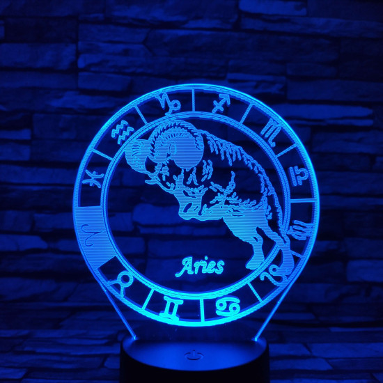 Kos Horoszkóp 7 színű 3D led lámpa