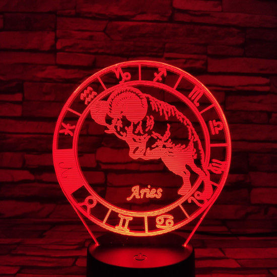 Kos Horoszkóp 7 színű 3D led lámpa