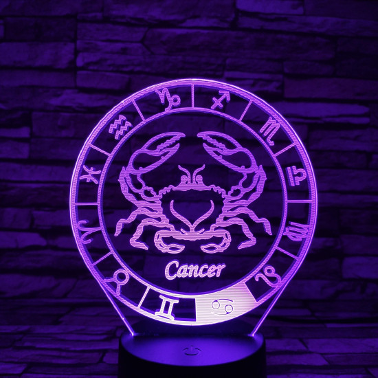 Rák Horoszkóp 7 színű 3D led lámpa