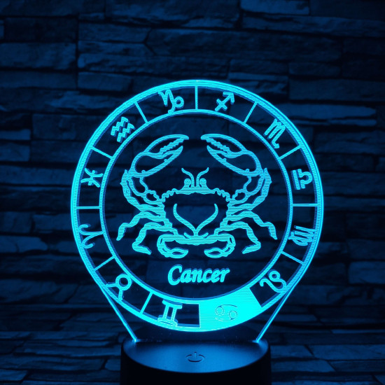 Rák Horoszkóp 7 színű 3D led lámpa