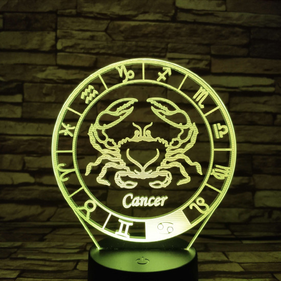 Rák Horoszkóp 7 színű 3D led lámpa