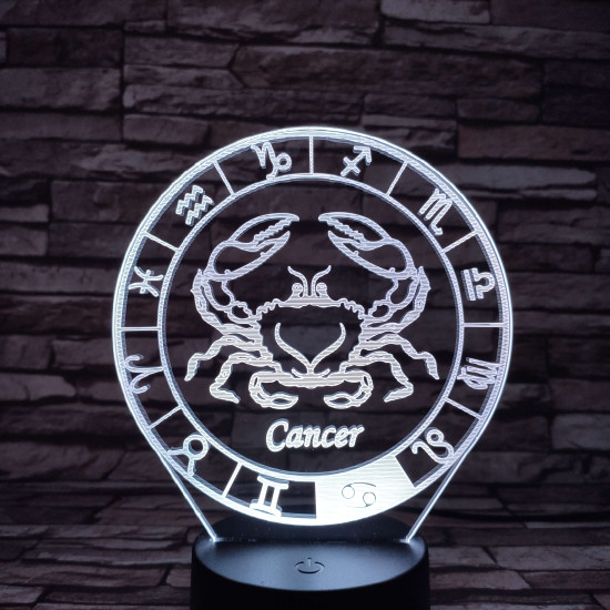 Rák Horoszkóp 7 színű 3D led lámpa