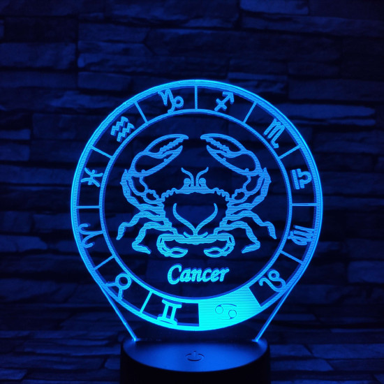 Rák Horoszkóp 7 színű 3D led lámpa