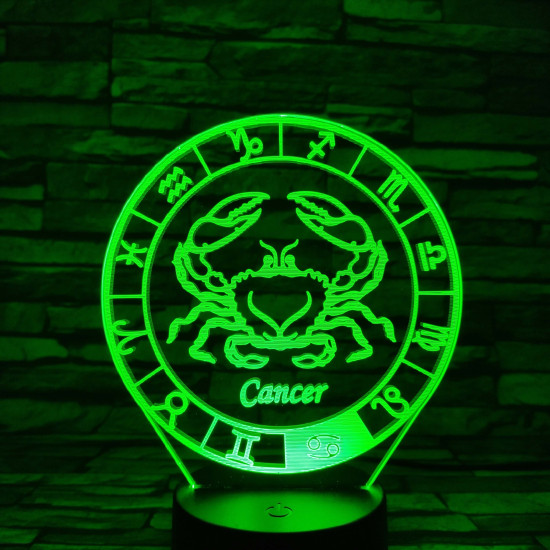 Rák Horoszkóp 7 színű 3D led lámpa