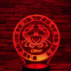Rák Horoszkóp 7 színű 3D led lámpa