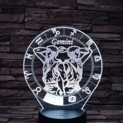 Ikrek Horoszkóp 7 színű 3D led lámpa