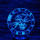 Halak Horoszkóp 7 színű 3D led lámpa