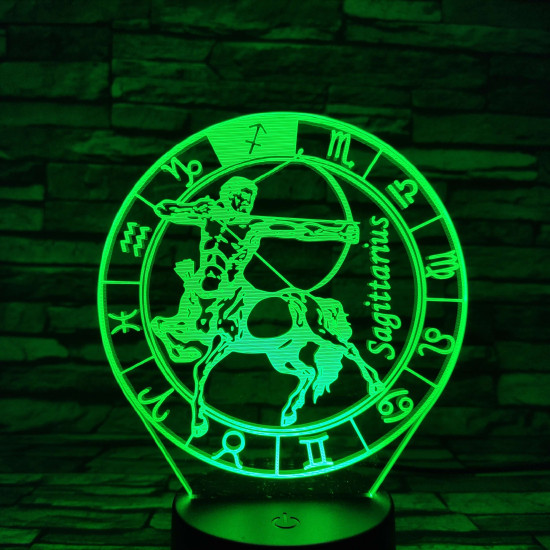 Nyilas Horoszkóp 7 színű 3D led lámpa