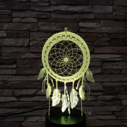 Indián álomfogó amulett 7 színű 3D led lámpa