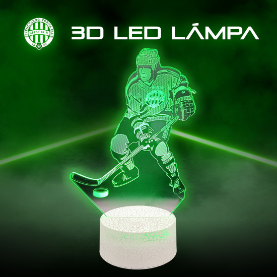 Ferencváros jégkorong 3d led lámpa távirányítóval