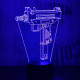Uzi géppisztoly 7 színű 3D led lámpa