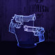 Két Pisztoly 2  7 színű 3D led lámpa