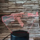 Gépfegyver AK-47 7 színű 3D led lámpa