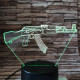 Gépfegyver AK-47 7 színű 3D led lámpa