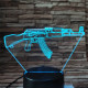 Gépfegyver AK-47 7 színű 3D led lámpa
