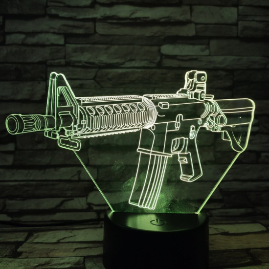 Géppuska  7 színű 3D led lámpa