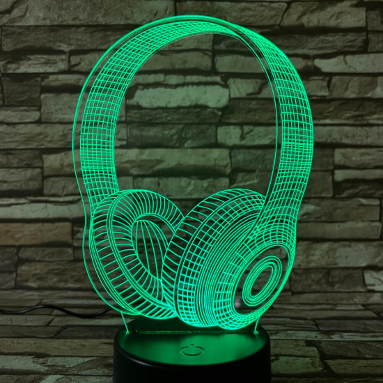 Fejhallgató 7 színű 3D led lámpa