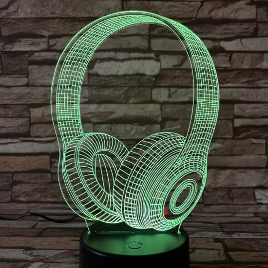 Fejhallgató 7 színű 3D led lámpa
